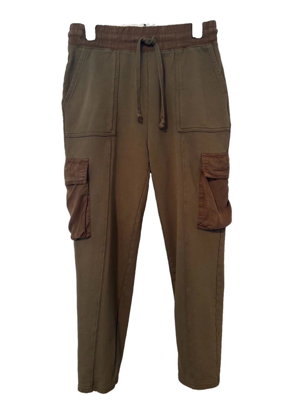 Fabletics Olive Green Cargo Jogger Pants - Utility Pockets & Drawstring Waist